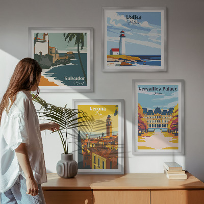 Galleria a parete Vedute di luoghi famosi in riva al mare