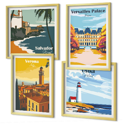 Galleria a parete Vedute di luoghi famosi in riva al mare