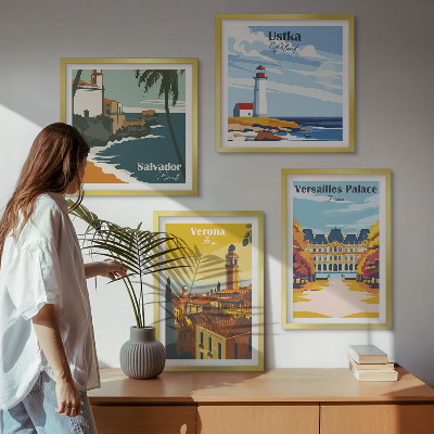 Galleria a parete Vedute di luoghi famosi in riva al mare