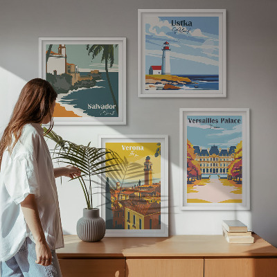 Galleria a parete Vedute di luoghi famosi in riva al mare