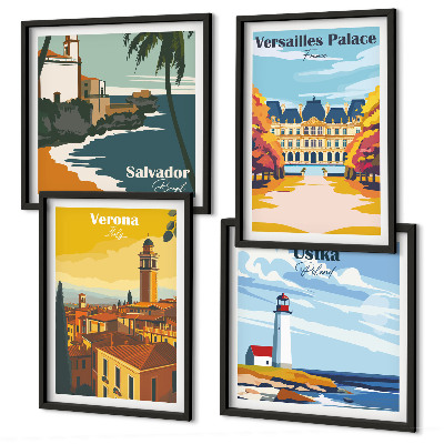 Galleria a parete Vedute di luoghi famosi in riva al mare
