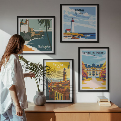Galleria a parete Vedute di luoghi famosi in riva al mare