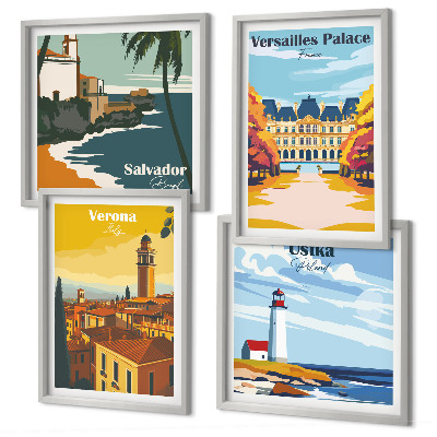 Galleria a parete Vedute di luoghi famosi in riva al mare