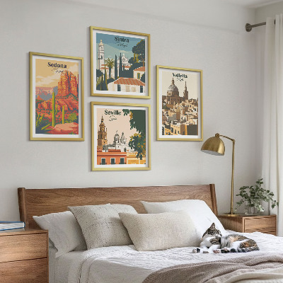 Polittico con cornice Paesaggi urbani retrò Sedona Sintra