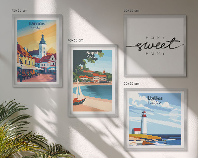 Composizione di 4 quadri Città polacche Ustka Tarnów Sopot