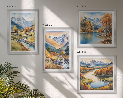 Polittico con cornice Paesaggi autunnali della natura