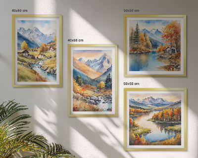 Polittico con cornice Paesaggi autunnali della natura
