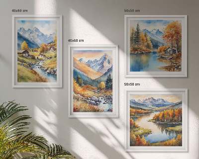Polittico con cornice Paesaggi autunnali della natura