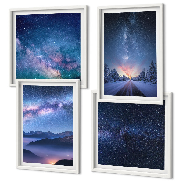 Galleria a parete cielo notturno montagne inverno spazio
