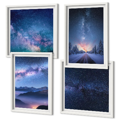 Galleria a parete cielo notturno montagne inverno spazio