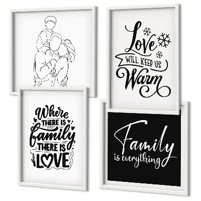 Polittico con cornice tema famiglia, amore, calore e casa