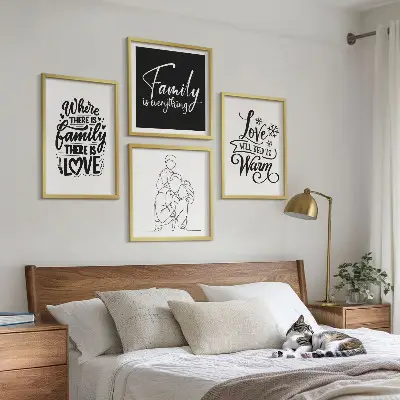 Polittico con cornice tema famiglia, amore, calore e casa