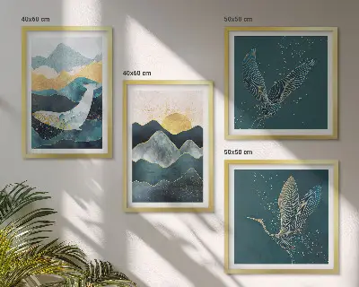 Montagne astratte di gru galleria a parete