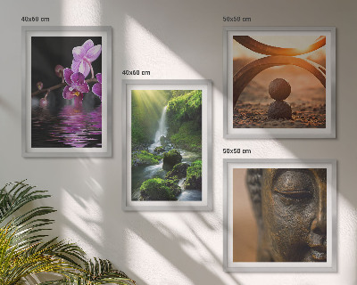 Polittico con cornice Fiori nell'acqua della cascata del Buddha