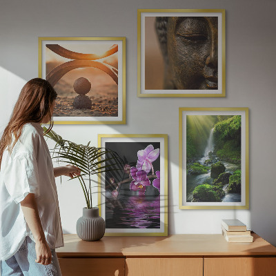 Polittico con cornice Fiori nell'acqua della cascata del Buddha