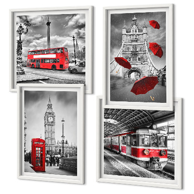 Galleria a parete Londra con accenti rossi