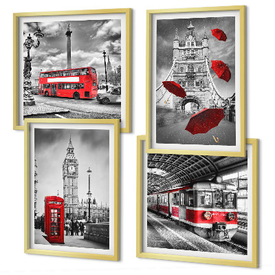 Galleria a parete Londra con accenti rossi