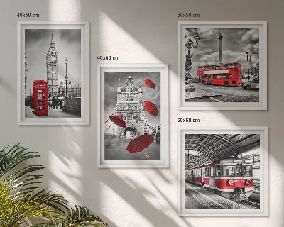Galleria a parete Londra con accenti rossi
