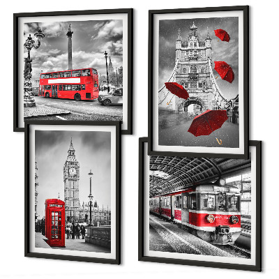 Galleria a parete Londra con accenti rossi