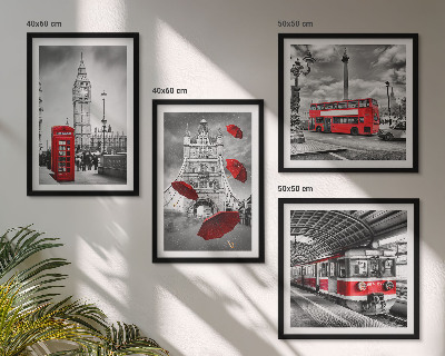 Galleria a parete Londra con accenti rossi