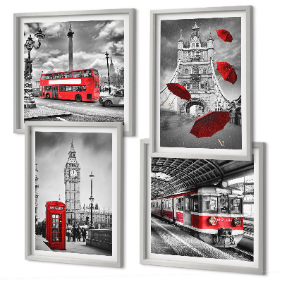Galleria a parete Londra con accenti rossi