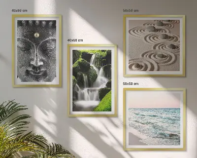 Galleria a parete raffigurante la pace della natura con Buddha