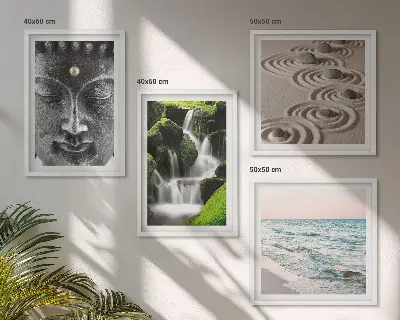 Galleria a parete raffigurante la pace della natura con Buddha