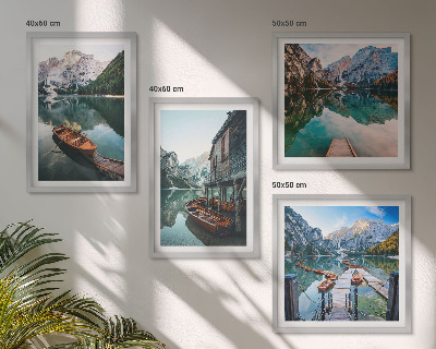 Galleria a parete Lago, montagne, barche, cottage