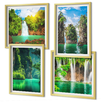 Polittico con cornice Paesaggi verdi cascate
