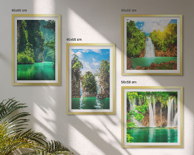 Polittico con cornice Paesaggi verdi cascate