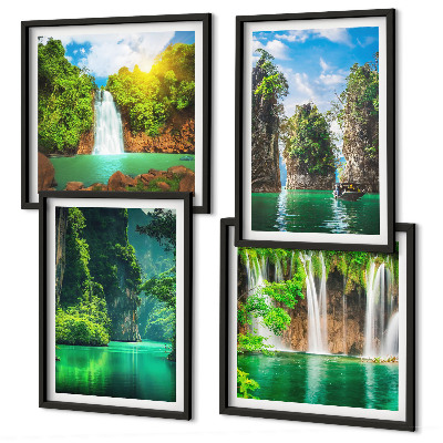 Polittico con cornice Paesaggi verdi cascate