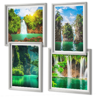 Polittico con cornice Paesaggi verdi cascate