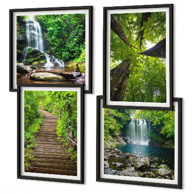 Galleria a parete Sentiero forestale cascata vegetazione
