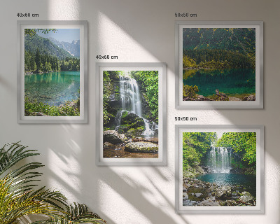 Composizione di 4 quadri Cascate immerse nel verde