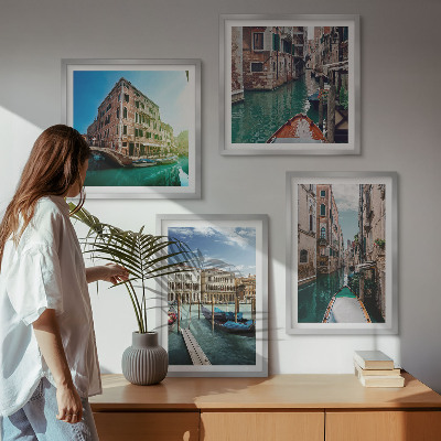 Polittico con cornice architettura dei canali di Venezia
