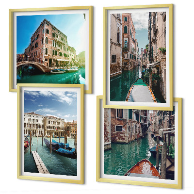 Polittico con cornice architettura dei canali di Venezia
