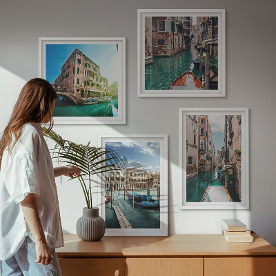 Polittico con cornice architettura dei canali di Venezia