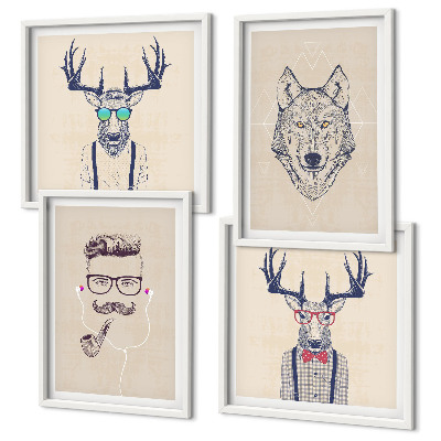 Galleria a parete Ritratti di animali eleganti