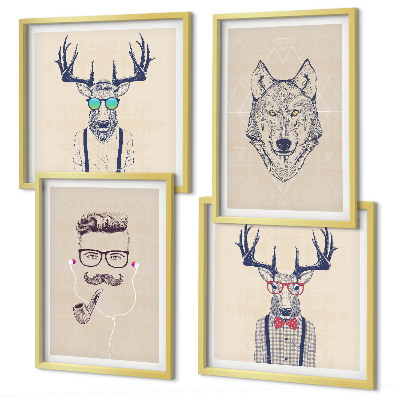 Galleria a parete Ritratti di animali eleganti