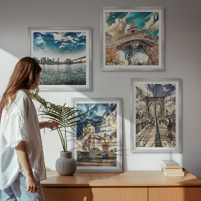 Polittico con cornice Ponti a torre nelle città europee