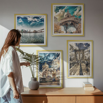 Polittico con cornice Ponti a torre nelle città europee