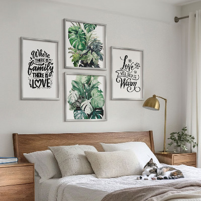 Polittico con cornice Amore familiare casa acquerello