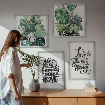Polittico con cornice Amore familiare casa acquerello