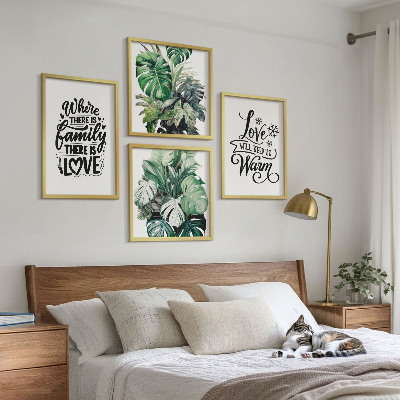 Polittico con cornice Amore familiare casa acquerello