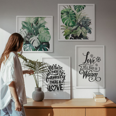 Polittico con cornice Amore familiare casa acquerello