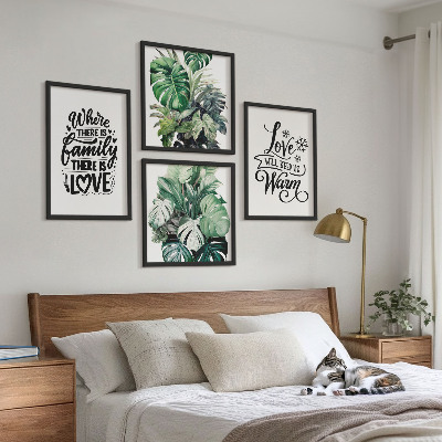 Polittico con cornice Amore familiare casa acquerello