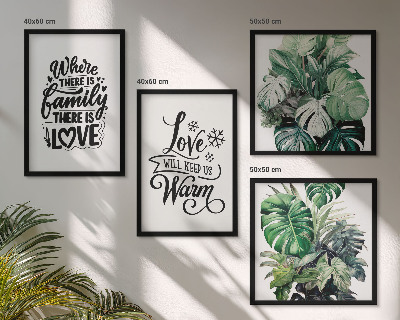 Polittico con cornice Amore familiare casa acquerello