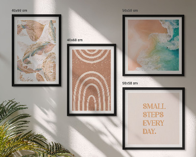 Composizione di 4 quadri Scritta a tema foglie boho delicate