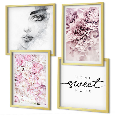 Galleria a parete Ritratto di donna con peonie per la casa