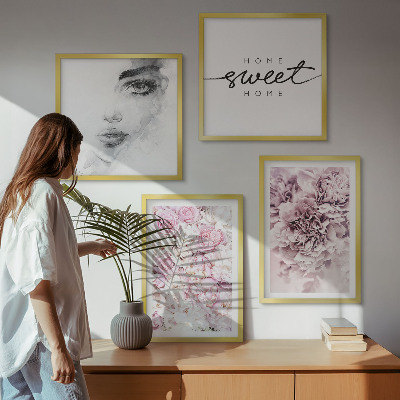 Galleria a parete Ritratto di donna con peonie per la casa